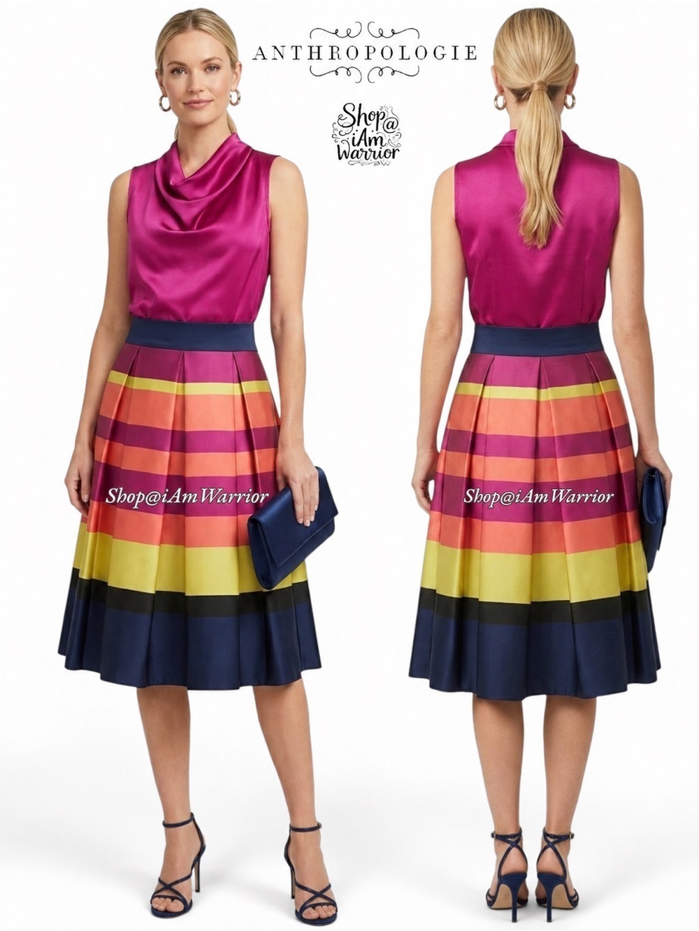Anthropologie Moulinette Soeurs striped taffeta a-line skirt *shop@iamwarrior